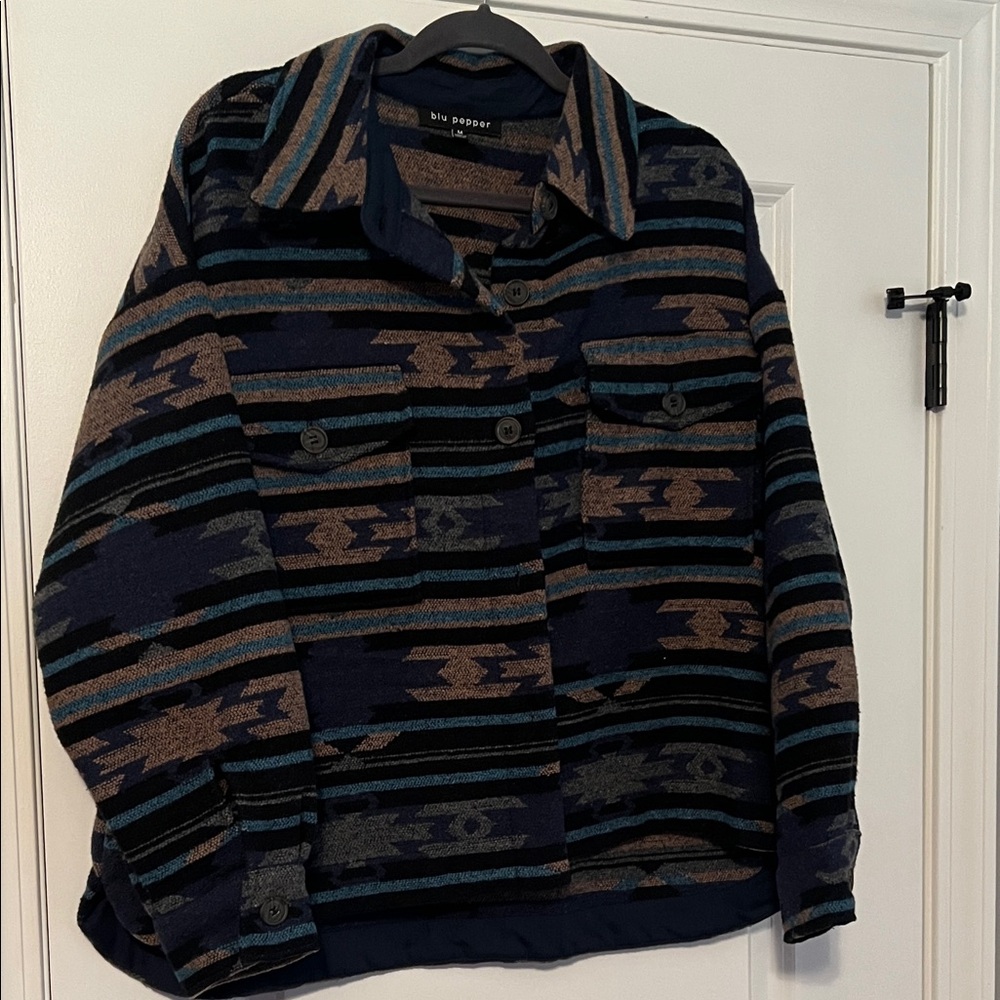 Brand new: Southwest look Blu Pepper Navy and Tan Textured Jacket from Nordstrom